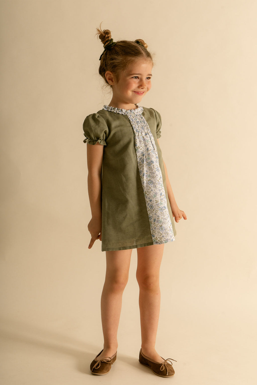 Vestido Cristina verde caza